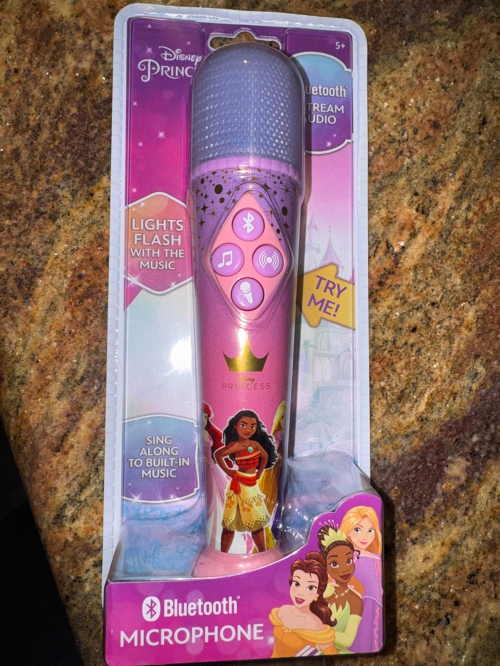 Disney Princess Wireless Bluetooth Microphone - Pink and Purple